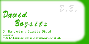 david bozsits business card